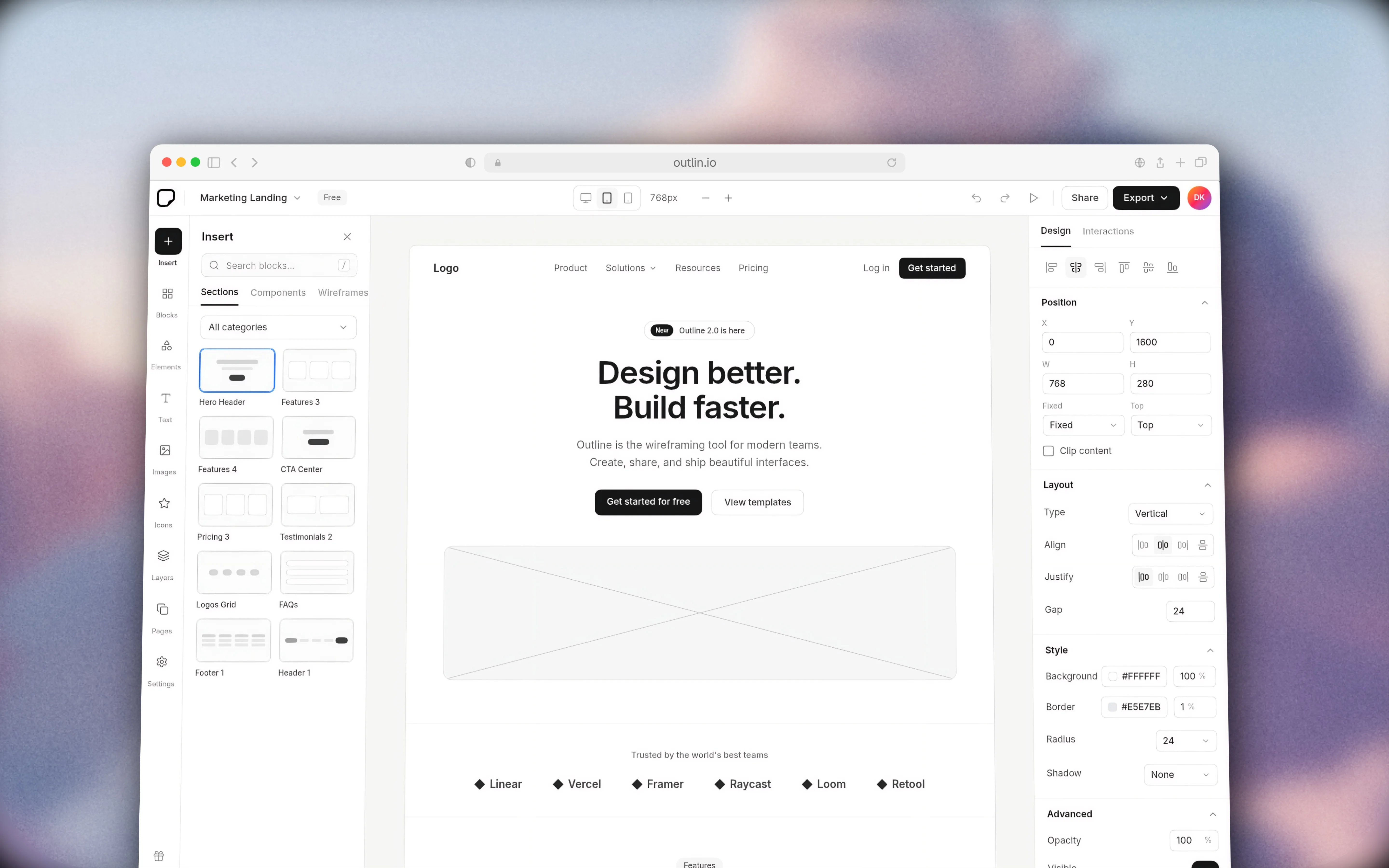 Outlin Canvas screenshot